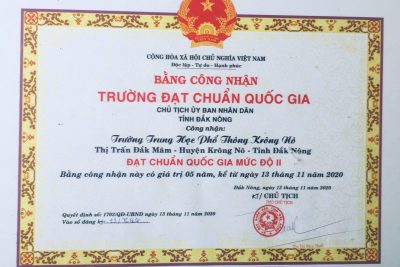 Công khai cam kết chất lượng giáo dục – Năm học 2021 – 2022